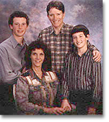 Karen with husband, Barry and sons David and Kyle